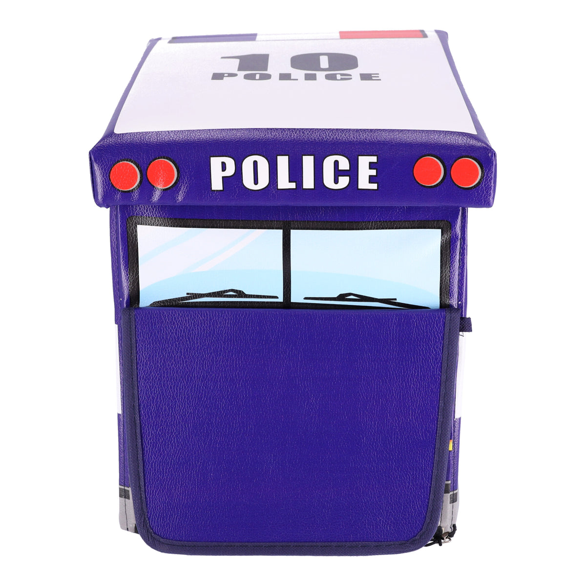 Spielzeugbox mit Sitzhocker – Polizeiauto – Produktabbildung 6