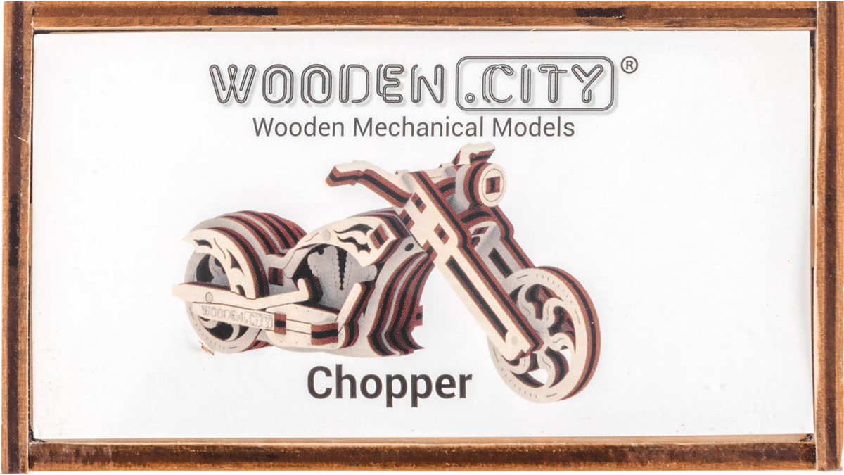 Holz-3D-Puzzle – Chopper-Motorrad