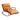 Doppel-Schaukelstuhl mit schwarzem Metallgestell – Orange