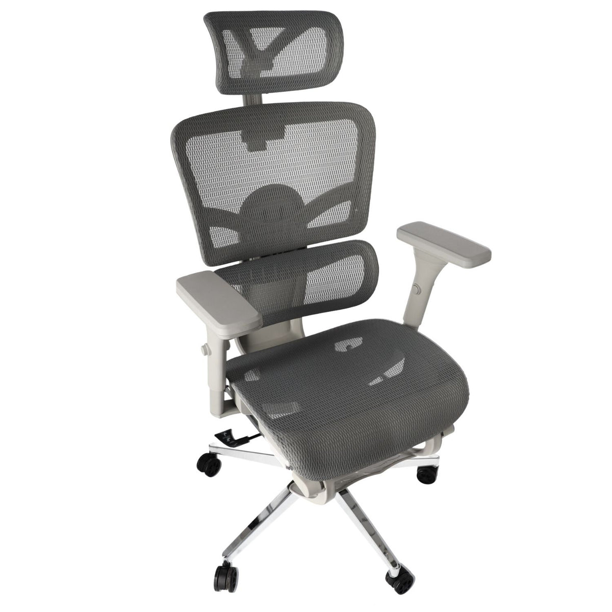 Ergonomischer, verstellbarer Bürostuhl mit Netzbespannung – Grau