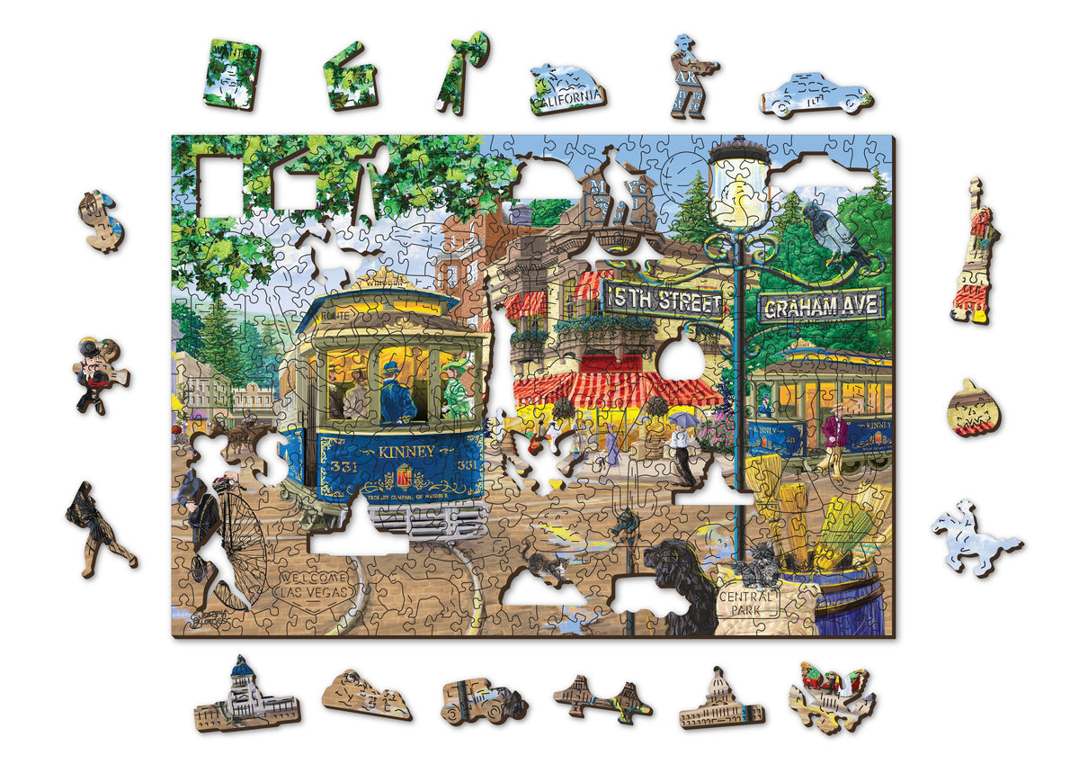 Holzpuzzle mit Figuren – Viktorianische Straße, Größe XL, 1010 Teile