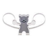 Multifunktionaler Haken mit Teddybär - grau.