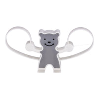 Multifunktionaler Haken mit Teddybär - grau.