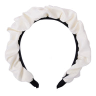 Satin-Haarreif – weiß mit Perlen