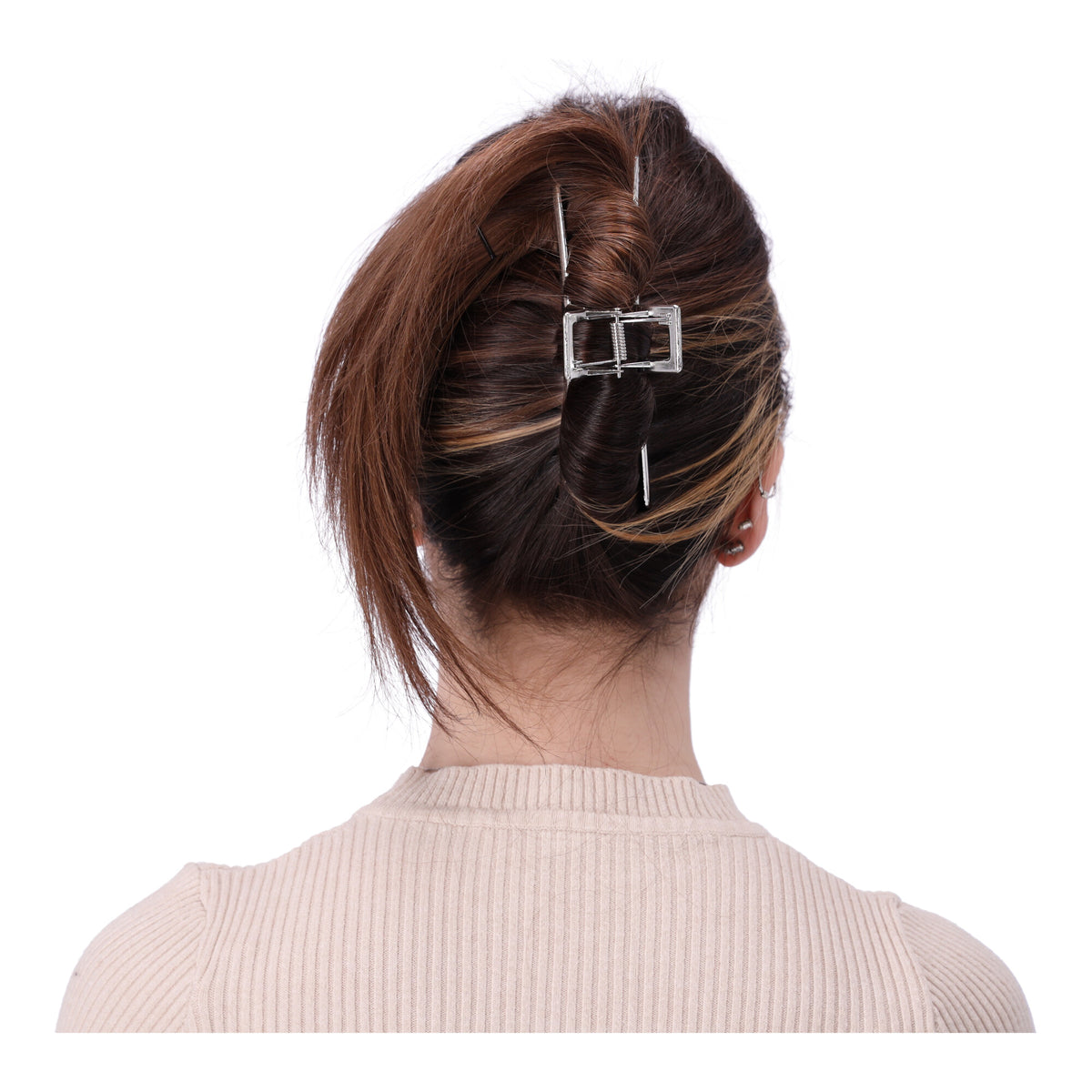 Dekorative Haarnadel, Haarspange – silber – Produktabbildung 4