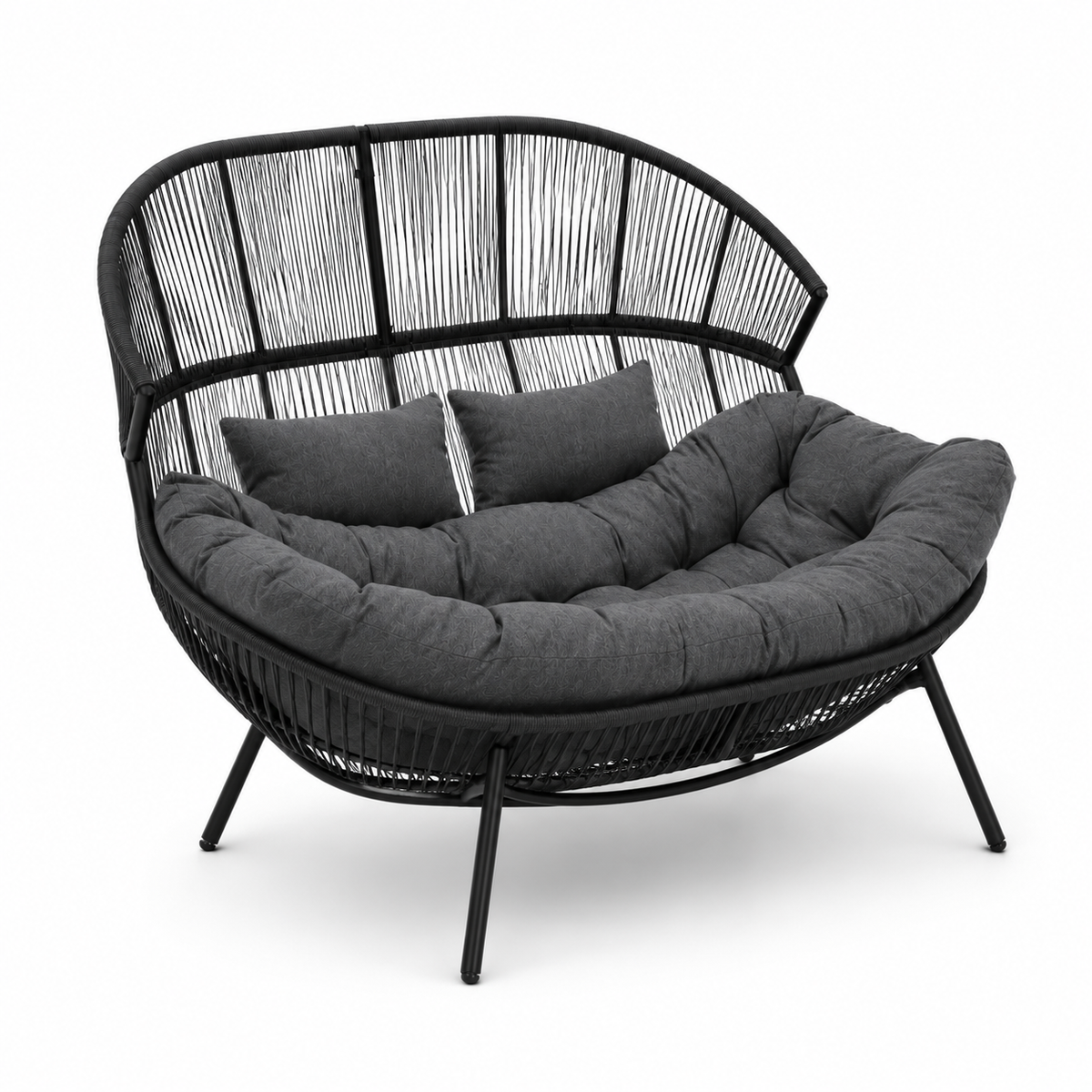 Modernes Gartensofa / Doppelter Kuschelsessel in Kokonform – Eleganz und Komfort in Ihrem Garten – Produktabbildung 2
