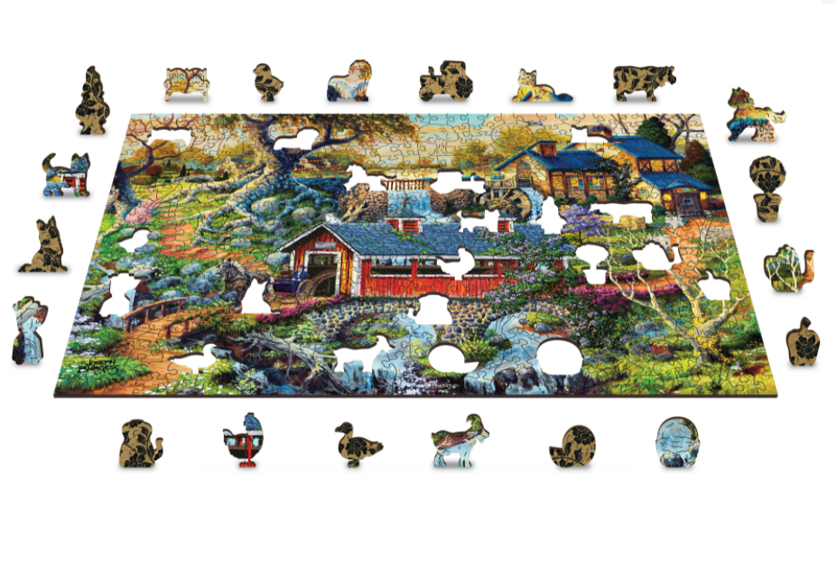 Holzpuzzle mit Figuren – Country Bridges