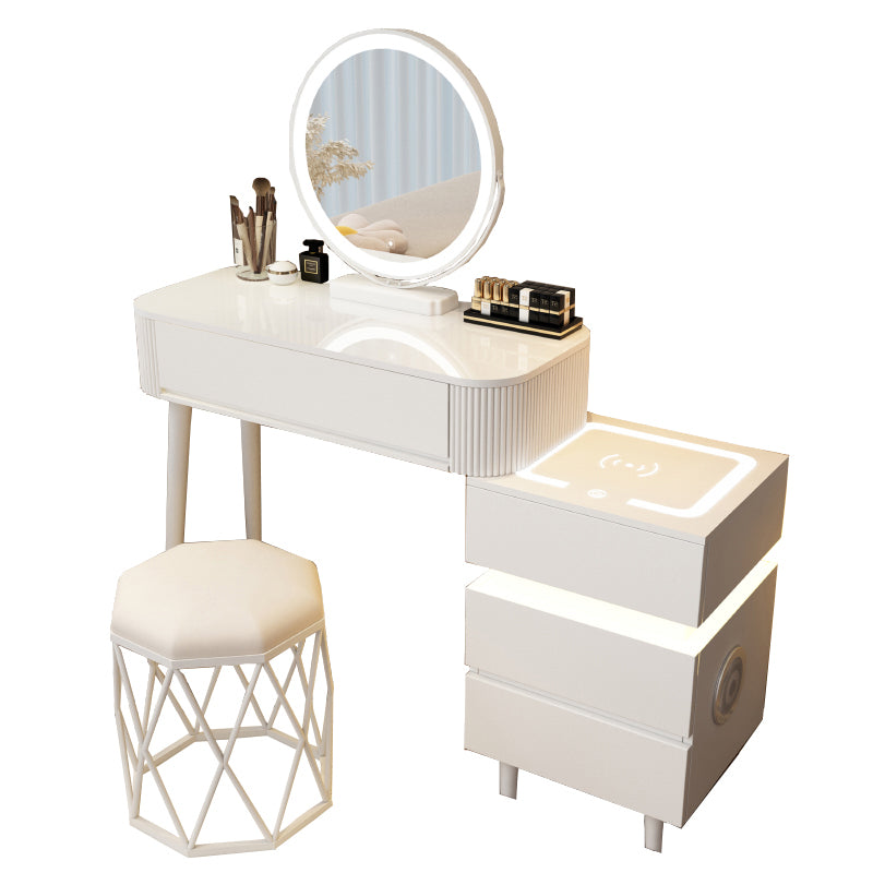 LED-Schminktisch Eliza – Weiß – 80 cm breite Tischplatte