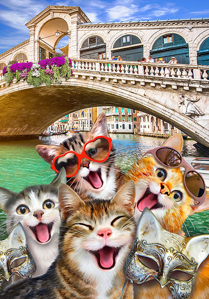 Holzpuzzle mit Figuren – Katzen in Venedig S, 75 Teile