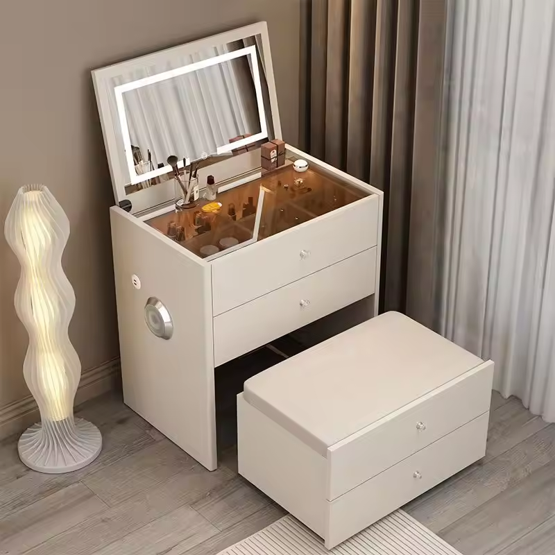 Moderner SMART Schminktisch-Nachttisch 50 cm - Weiß – Produktabbildung 4
