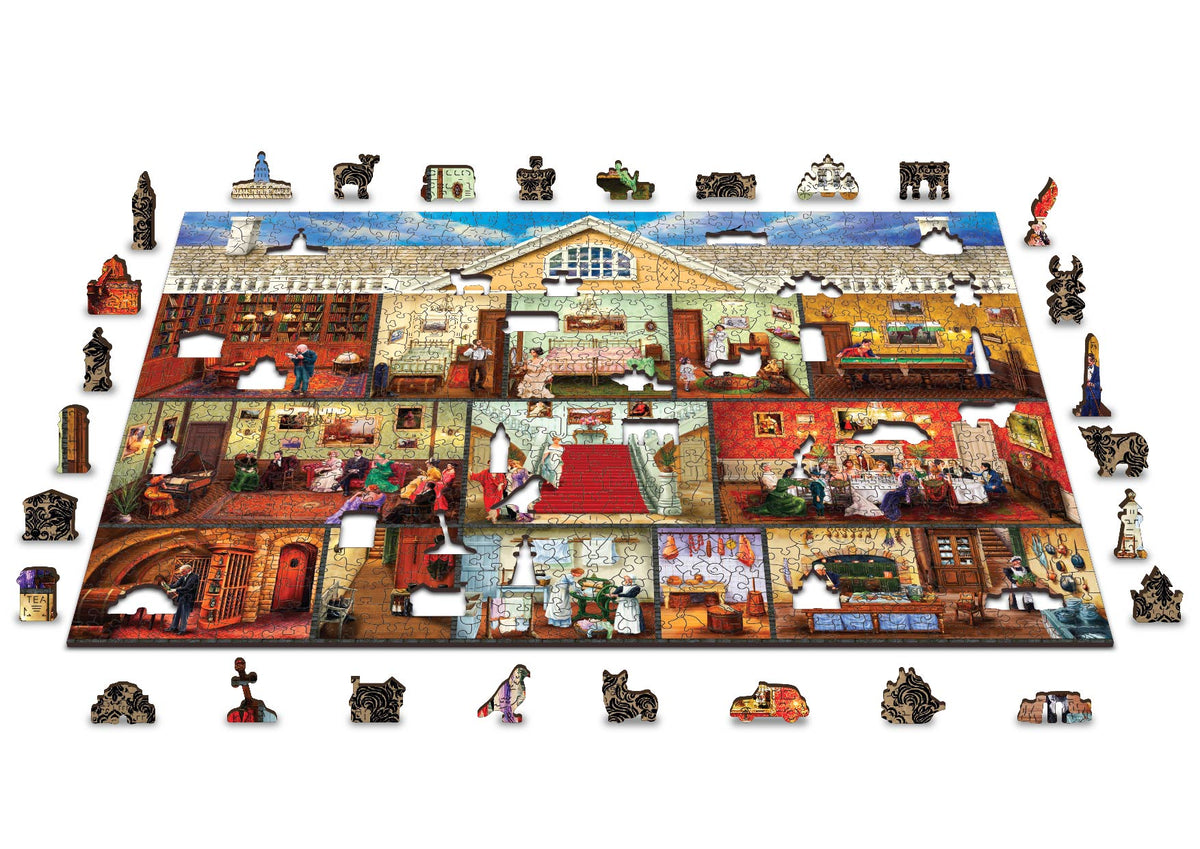Holzpuzzle mit Figuren - Viktorianische Residenz – Produktabbildung 2