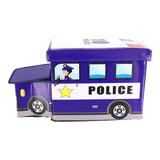 Spielzeugbox mit Sitzhocker – Polizeiauto