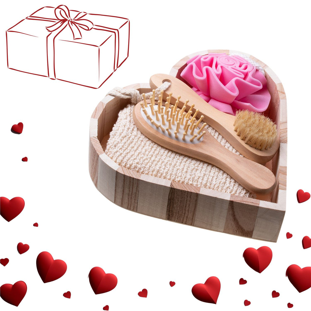Geschenkset SPA mit Waschlappen und Massagezubehör – 5-teilig – Produktabbildung 2
