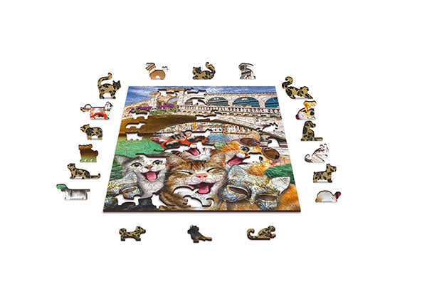 Holzpuzzle mit Figuren – Katzen in Venedig S, 75 Teile – Produktabbildung 2