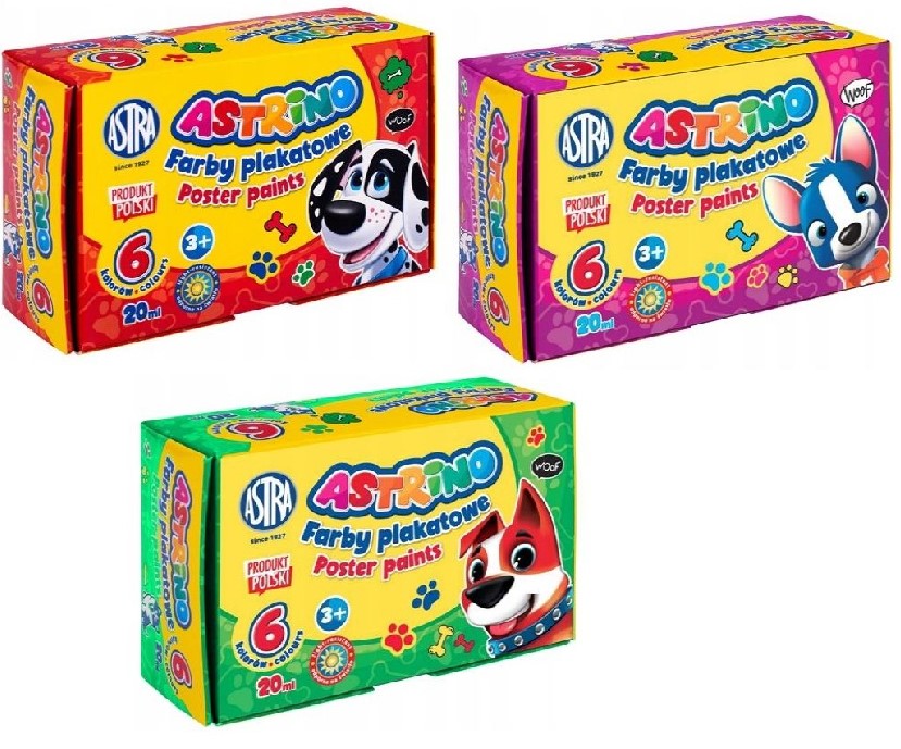 Schul-Posterfarben 6 Farben 20 ml ASTRINO ASTRA