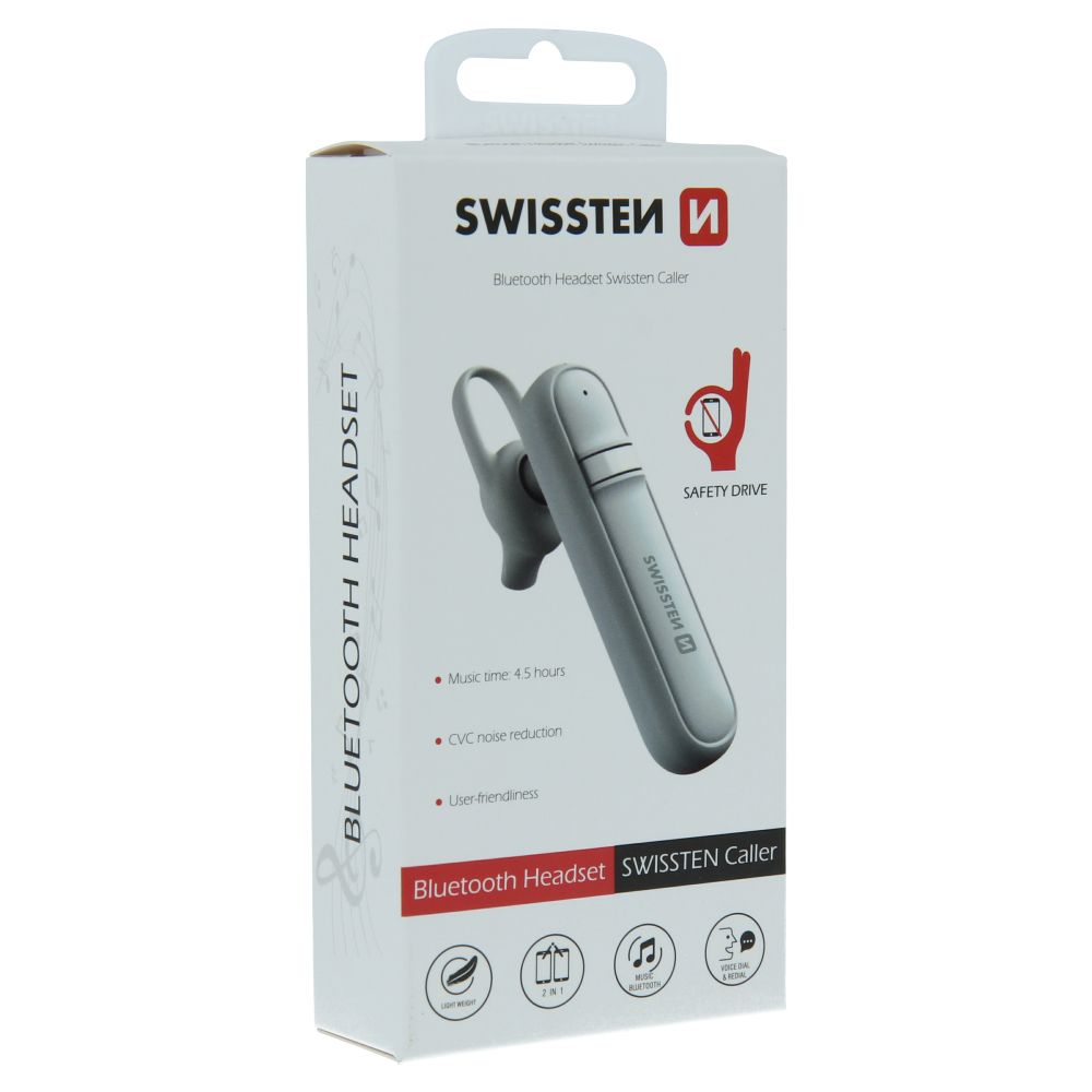 Bluetooth-Headset Swissten Caller – weiß – Produktabbildung 5