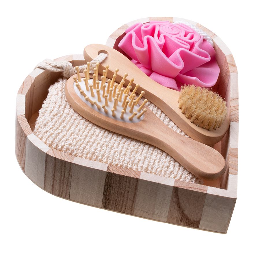 Geschenkkorb mit SPA-Set, Massage-Waschlappen als Geschenk – 4-teilig