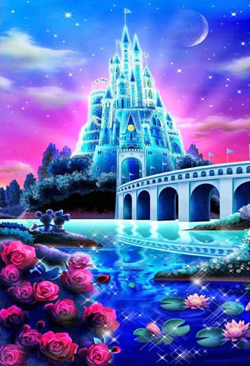 Diamond-Stickerei / 5D-Bild / Diamantmosaik / Diamond Painting – Traumschloss, Größe 40x50 cm – Produktabbildung 2