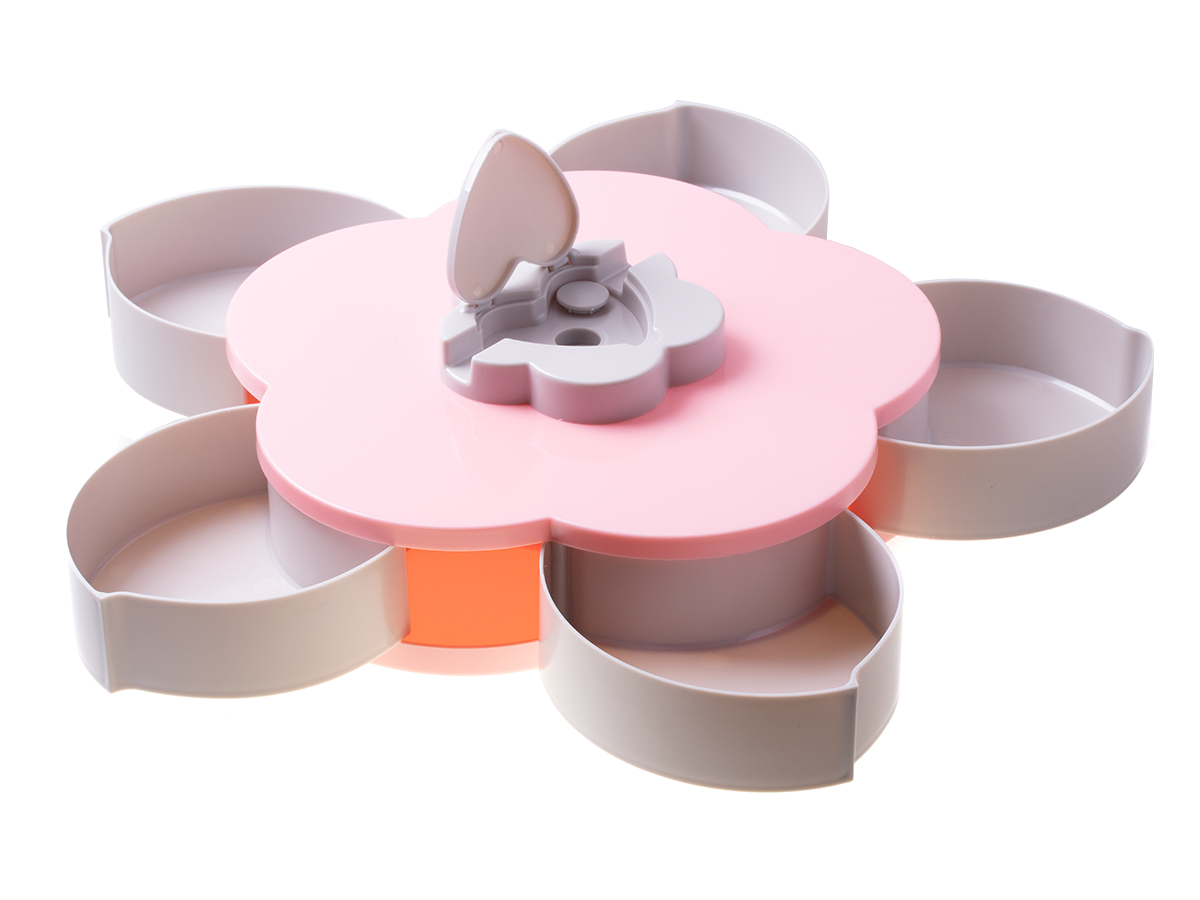 Aufbewahrungsbehälter aus Kunststoff in Blumenform – pink – Produktabbildung 2