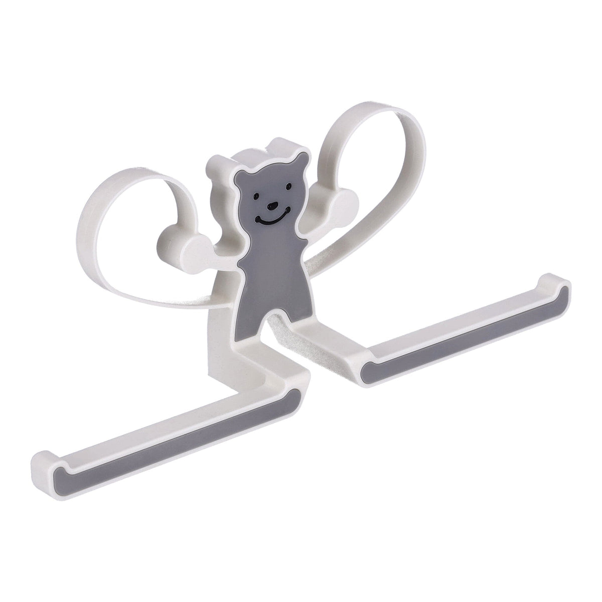 Multifunktionaler Haken mit Teddybär - grau.