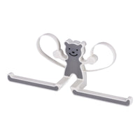 Multifunktionaler Haken mit Teddybär - grau.