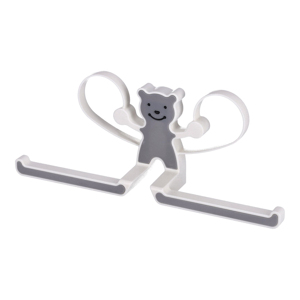Multifunktionaler Haken mit Teddybär - grau.