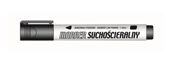 Trocken abwischbarer Marker mit Rundspitze, schwarz