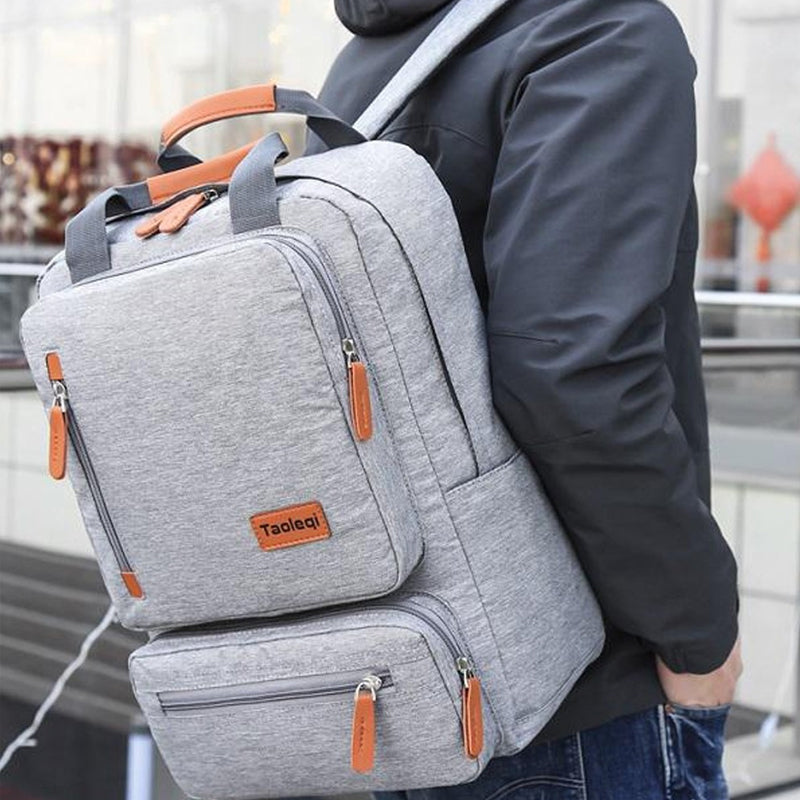 Schulrucksack für Schüler und Studenten – hellgrau – Produktabbildung 2
