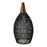Rustikale Rattan-Pendelleuchte – 25cm (schwarze Farbe) – Produktabbildung 5