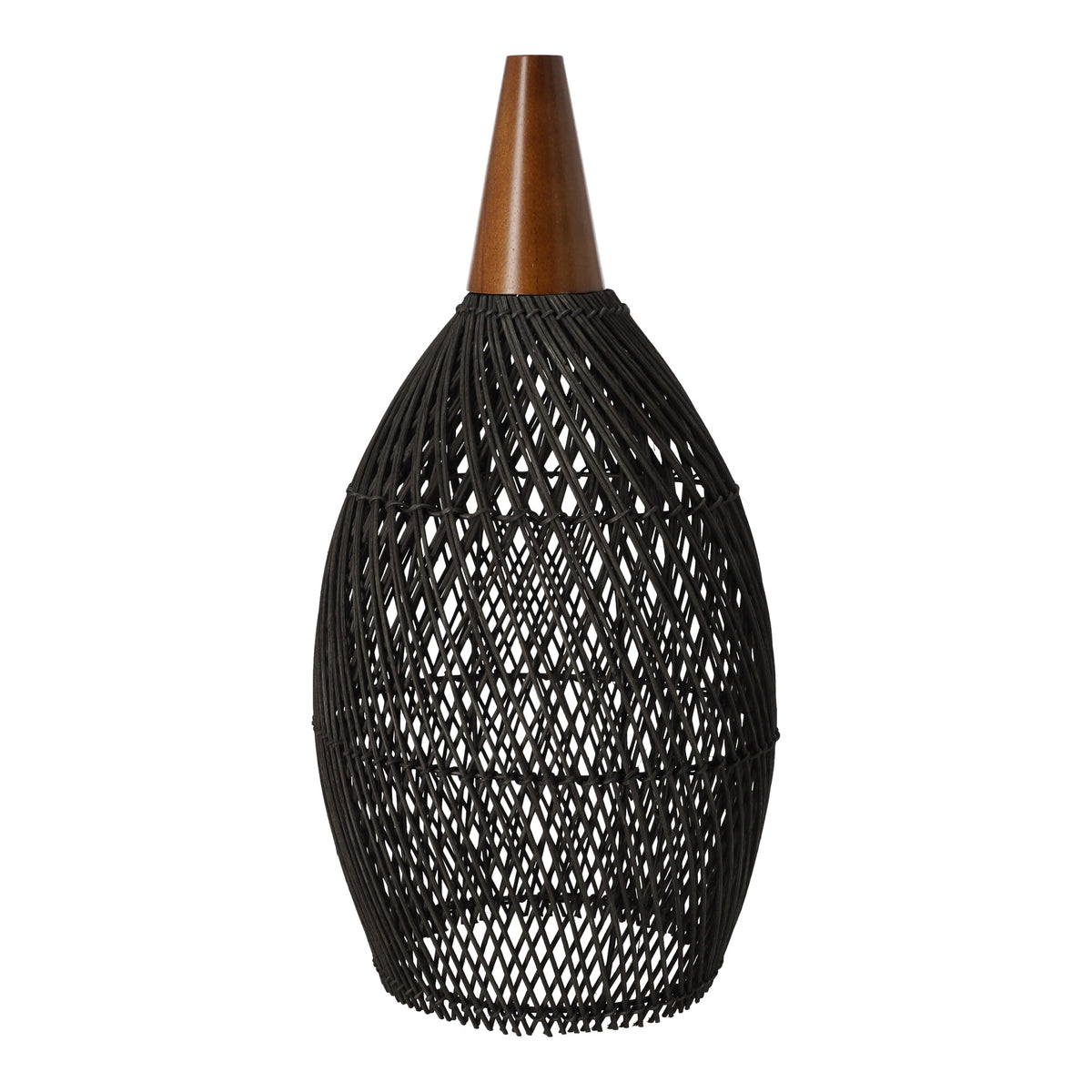Rustikale Rattan-Pendelleuchte – 25cm (schwarze Farbe) – Produktabbildung 5