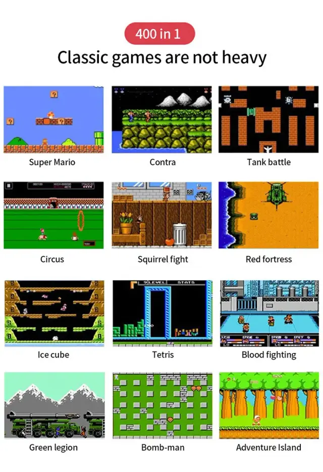 Mini-Handheld-Konsole SUP mit 400 Spielen – Produktabbildung 2