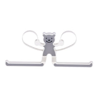 Multifunktionaler Haken mit Teddybär - grau.