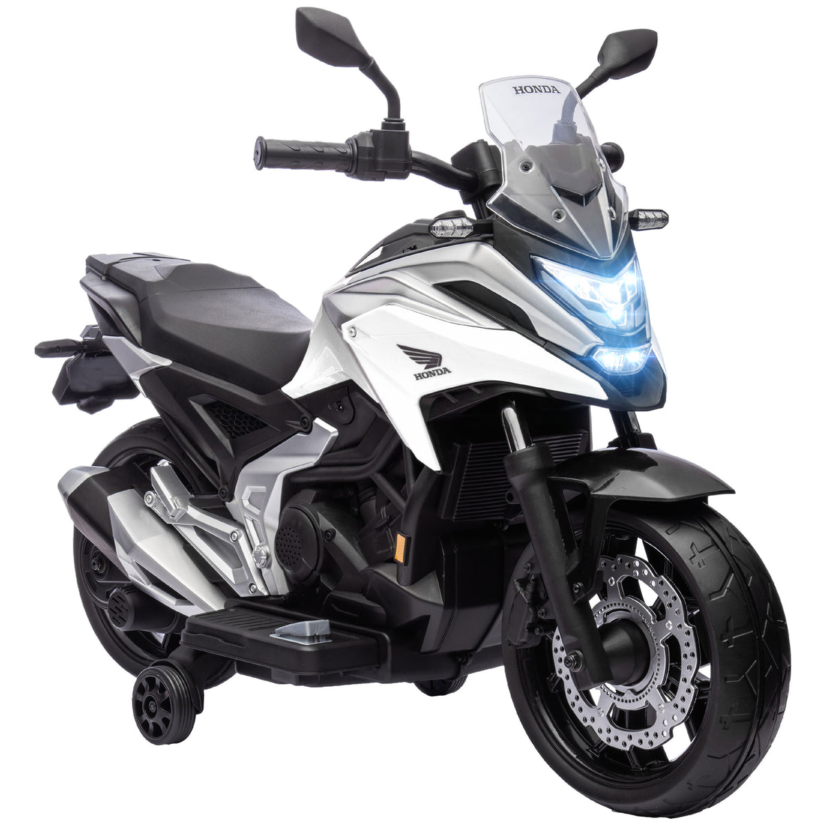 Electric motorcycle for children, Honda, 3 km/h, music & light, 3-6 years, up to 30 kg, white