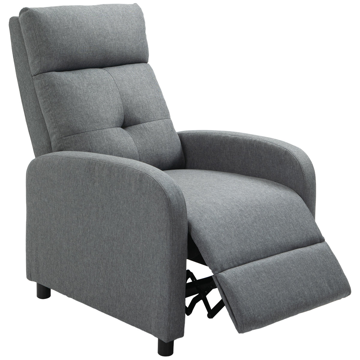 Recliner with reclining function, retractable footrest, pocket spring core, up to 150 kg, gray