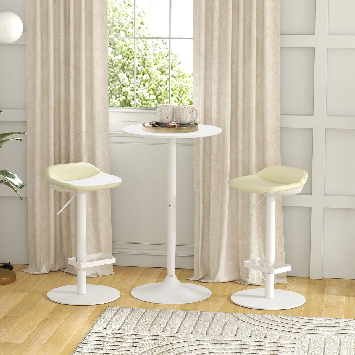 Bar table standing table, table for 2 people, 60 x 60 x 102 cm, white (2)