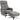 Manual reclining armchair, lounge chair with footstool in dark grey
