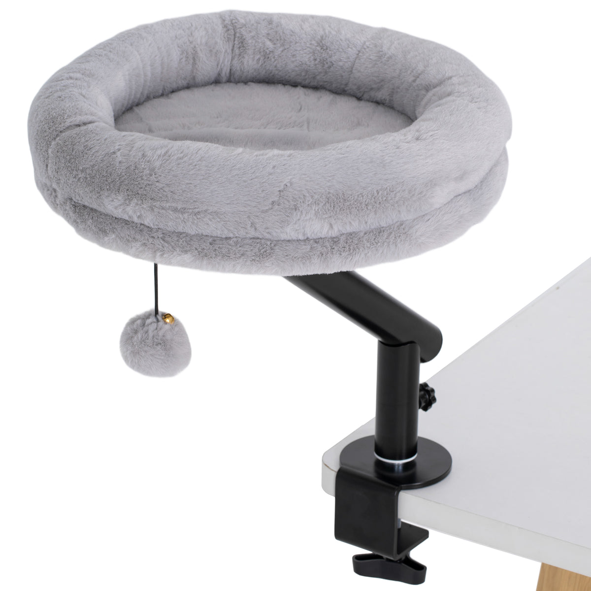 Cat desk bed, cat bed for desk with 360° rotation, adjustable height, cat lounger with removable