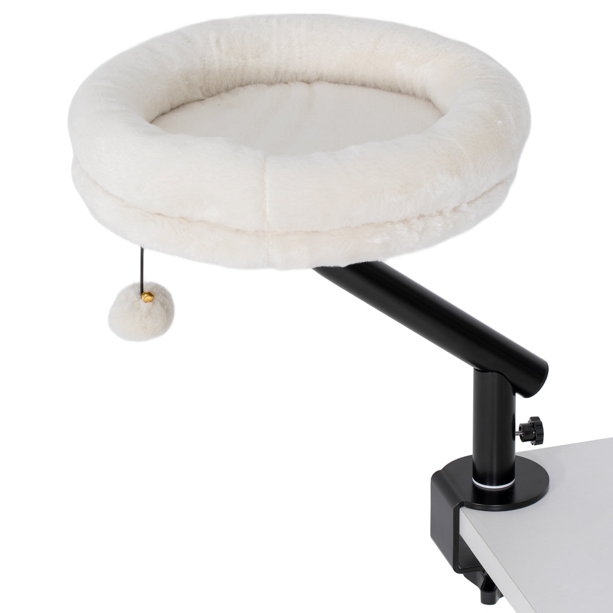 Cat desk bed, cat bed for desk with 360° rotation, adjustable height, cat lounger with removable