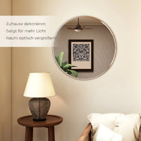 Wall mirror, modern design, 61 x 61 cm, silver (4)
