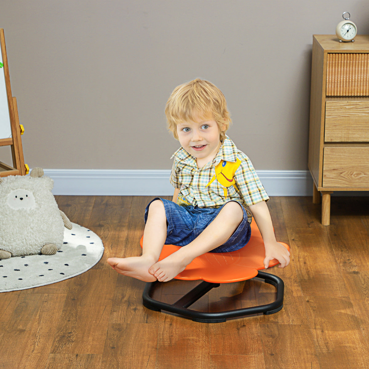 Sensory chair for children, swivel chair for autism, sensory balance training seat, plastic, orange (2)