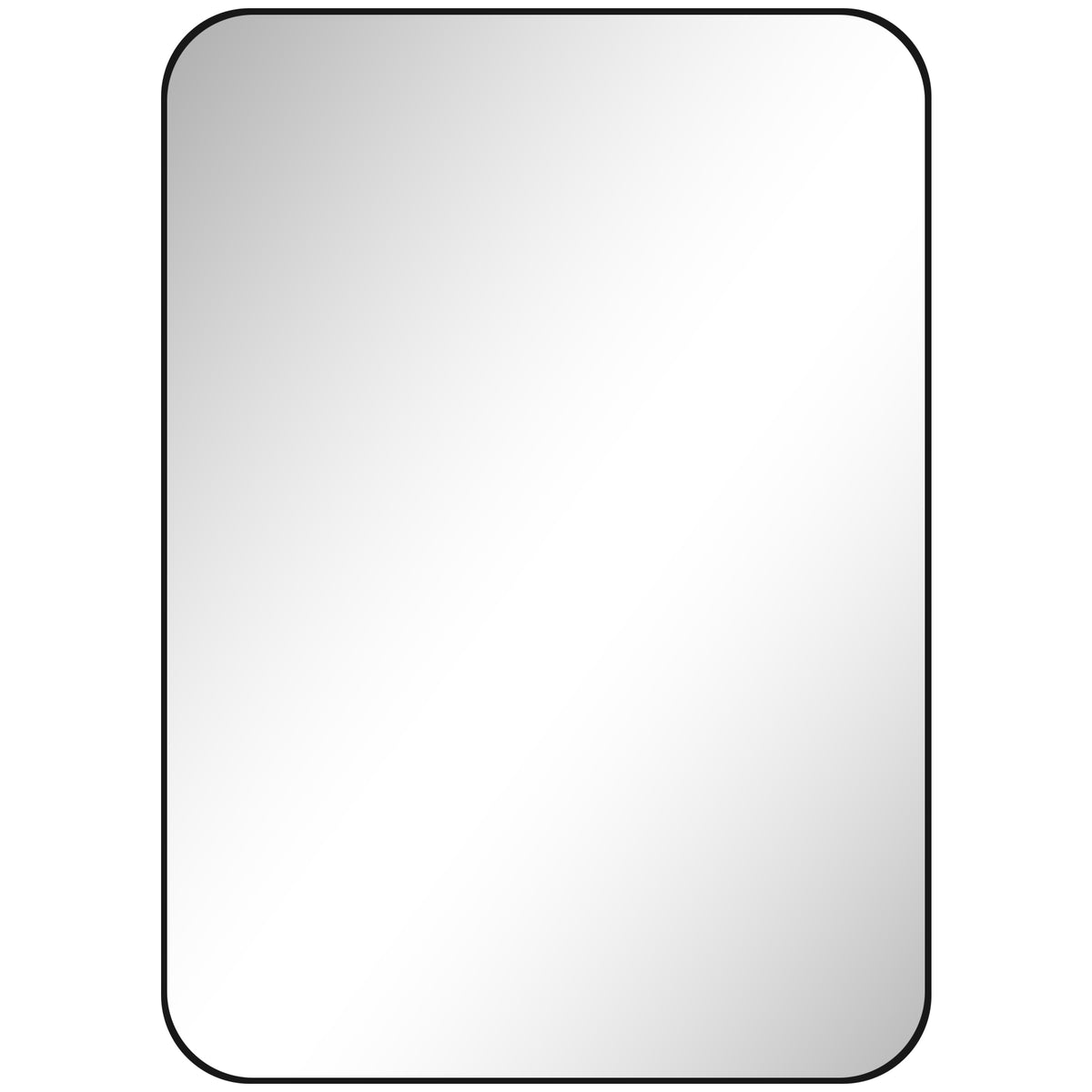 Bathroom Mirror Wall Mirror Shatterproof Film Metal Frame Bathroom 50 x 70 cm Black