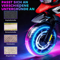Electric motorcycle for children aged 18-36 months, ride-on vehicle, training wheels, lights, music, plastic (6)