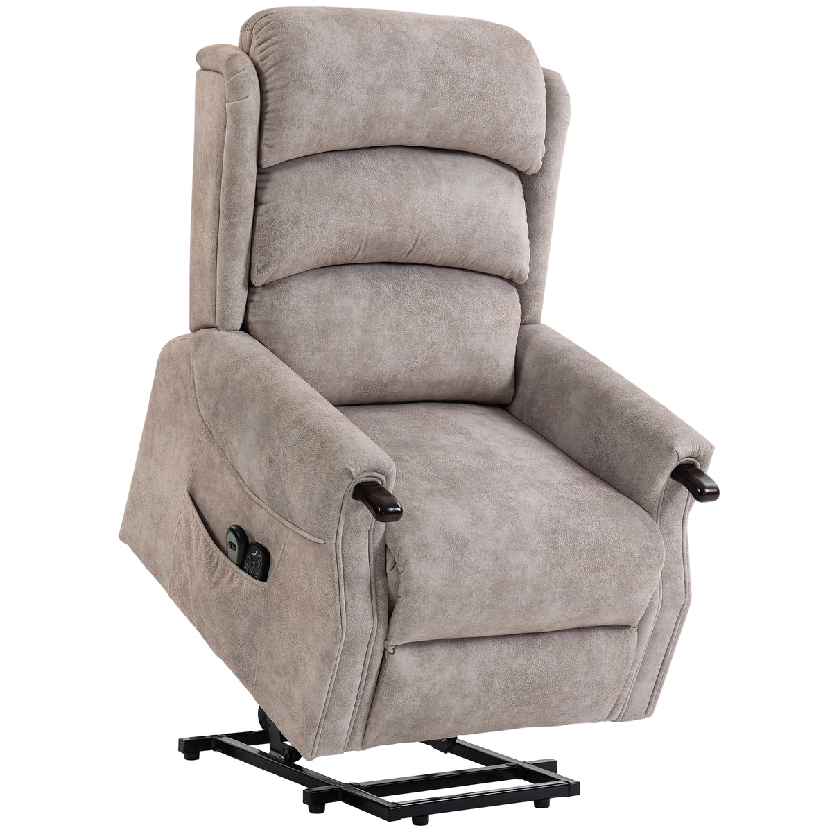 Electric Lift Recliner Chair, Reclining Chair with Vibration Massage, Heat and Lift-Assist Function, Light Gray