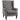 Vintage-style wingback chair, reading chair, accent chair, wooden legs, button tufting, gray + black