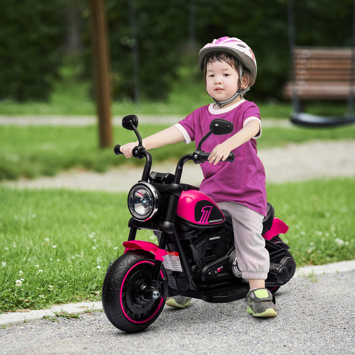 Electric motorcycle for children with training wheels, headlights, 1.5 to 3 km/h, for children aged 1.5 to 3 (2)