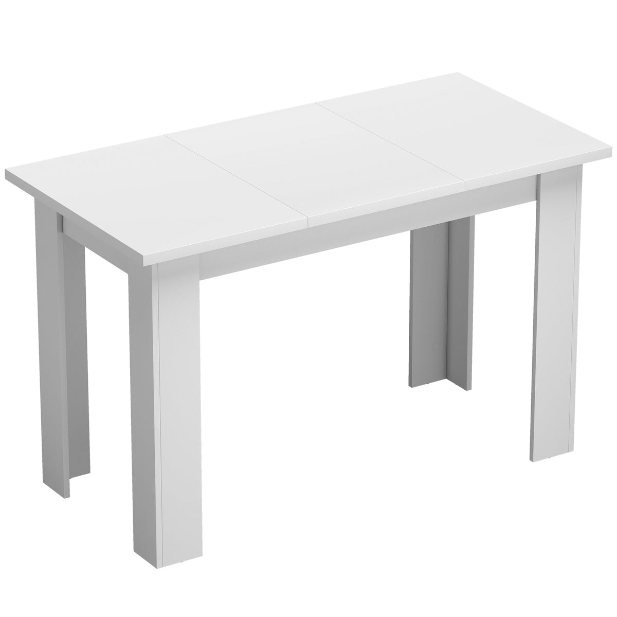 Dining table with hidden storage, rectangular kitchen table with side compartments, white