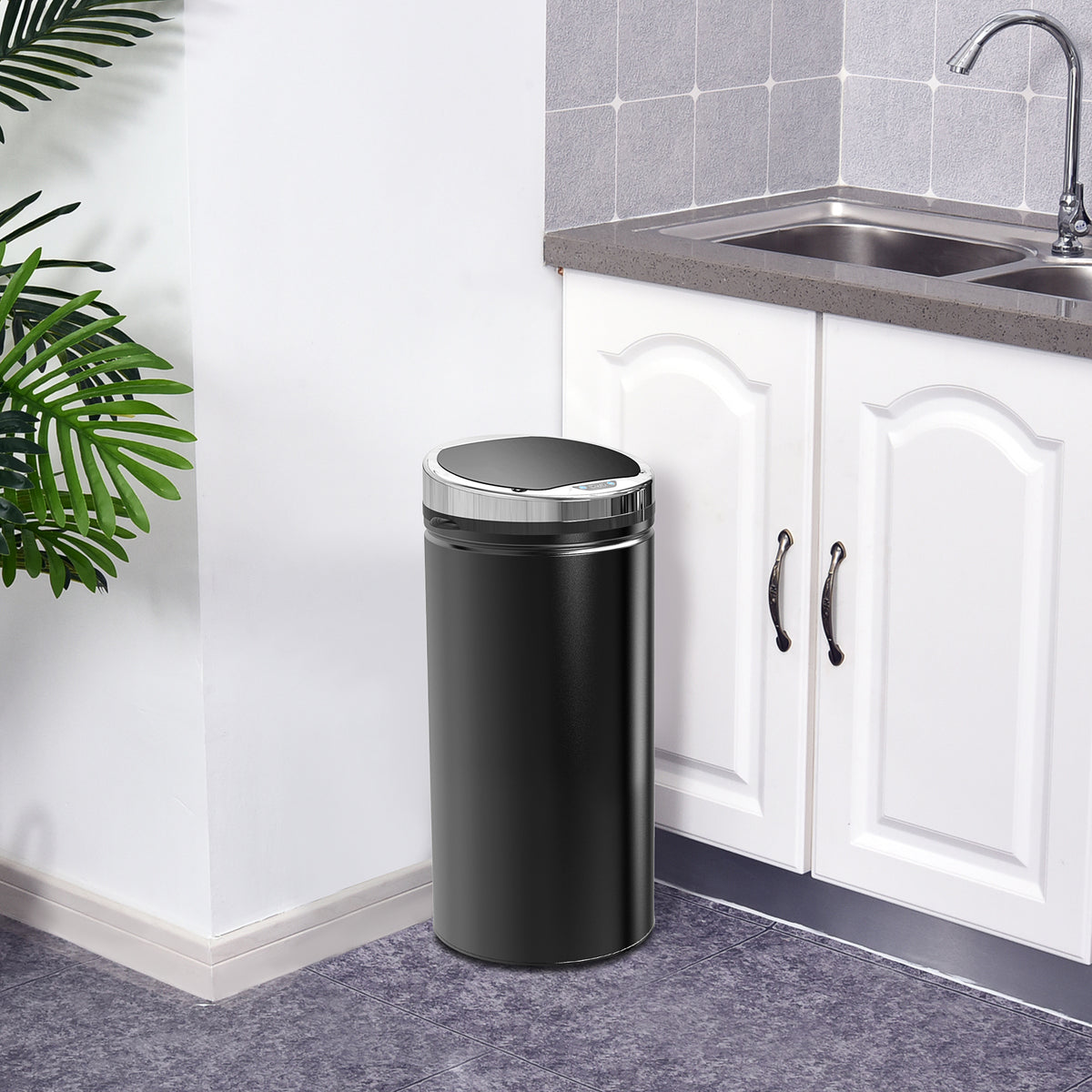 42L Sensor Trash Can, Automatic Waste Bin, Stainless Steel Kitchen Bin with Infrared Sensor, for Kitchen, Dining (2)