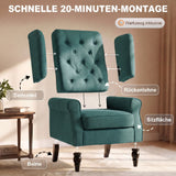 Elegant wingback chair, thickly upholstered, removable cover, 74 x 86 x 102 cm, dark green (7)