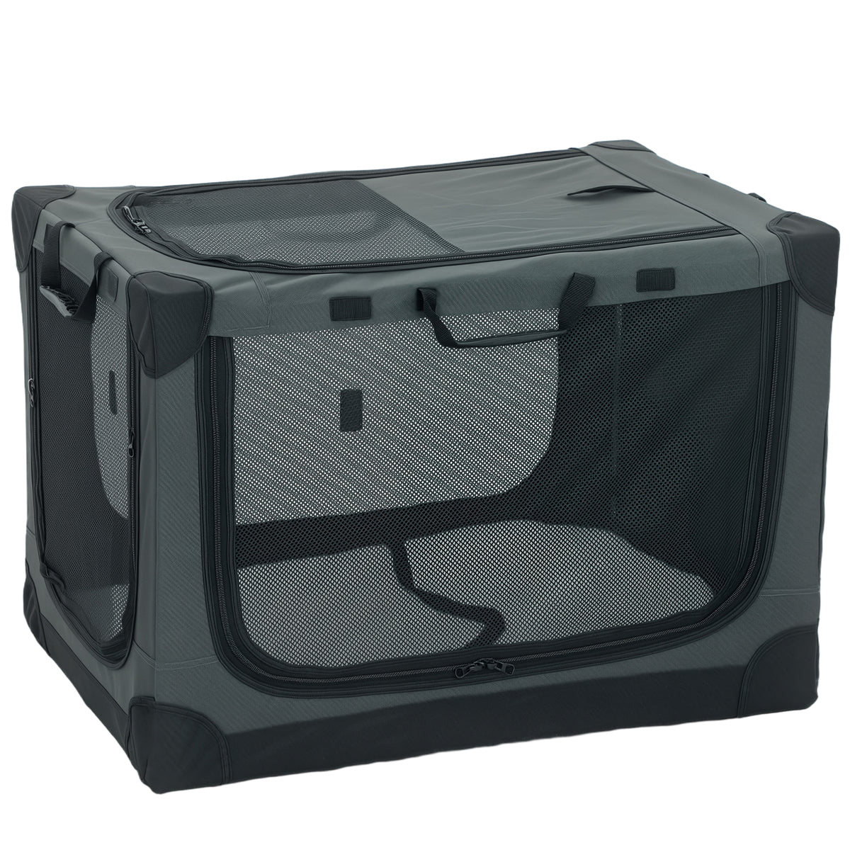 Foldable dog crate, dog transport box with removable washable cushion, Oxford fabric cover for dogs up to 20kg