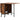 Foldable dining table, mobile folding table for 6 people, with shelf, load capacity up to 50 kg, 130 x 80 x 74